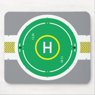 Tapis de souris vert d'hélipont