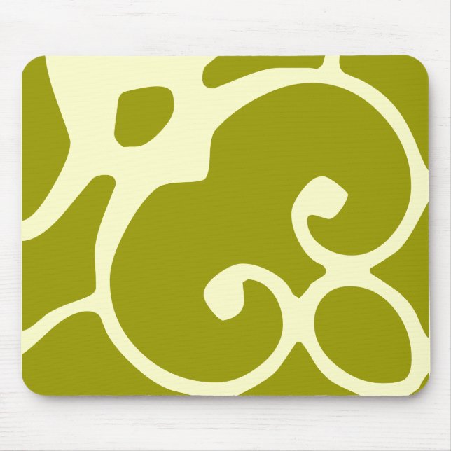 Tapis De Souris vert et mousepad de conception d'ivoire (Devant)