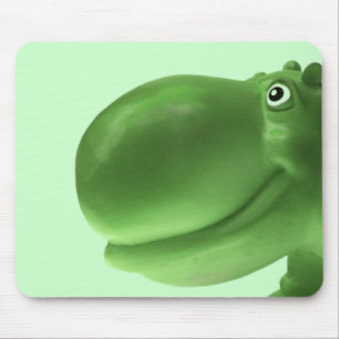 Tapis De Souris Vert heureux d'hippopotame