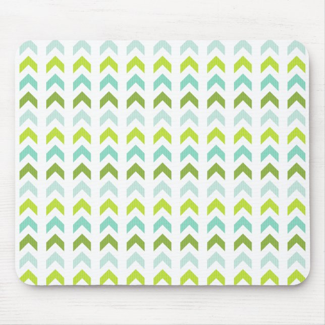 Tapis De Souris Vert moderne, menthe, Aqua, motif géométrique (Devant)