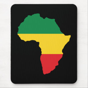 Tapis De Souris Vert, or et drapeau rouge de l'Afrique