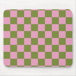 Tapis De Souris Vert rose À damiers En vichy Motif
