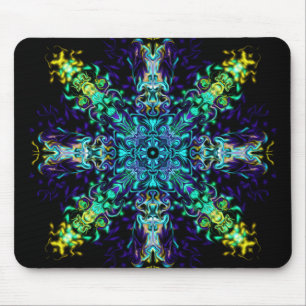 Tapis De Souris Vert Turquoise Psychédélique Bohème Mandala