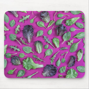 Tapis De Souris Verts de laitue sur le pourpre