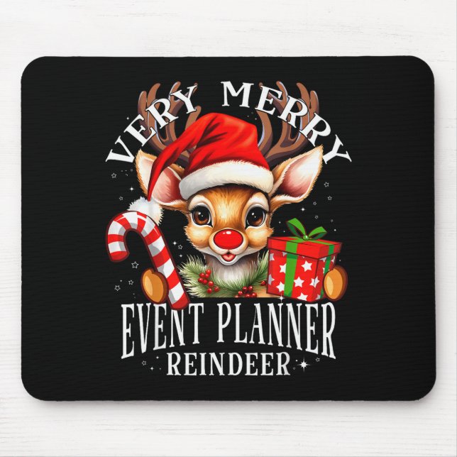 Tapis De Souris Very Merry Event Planner Reindeer Matching Christm (Devant)