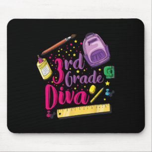 Tapis De Souris Vêtements de fille diva de 3e année pour le premie