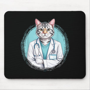 Tapis De Souris Vétérinaire félin médecin pour chats stéthoscope m