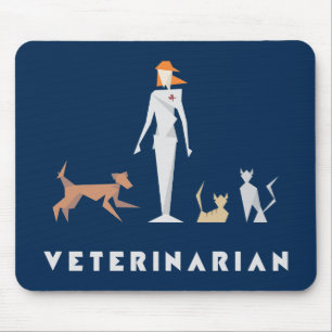 Tapis De Souris Vétérinaire féminin géométrique