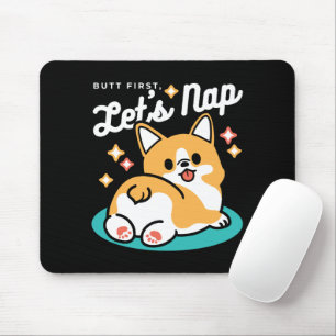 Tapis De Souris Vibes Corgi Butt et Nap - Joli chien couché