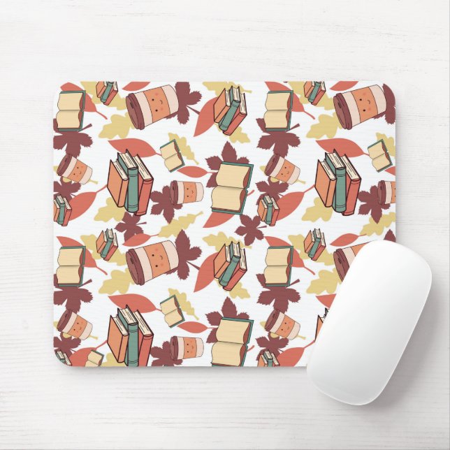 Tapis De Souris Vibes d'automne confortables Kawaii (Avec souris)