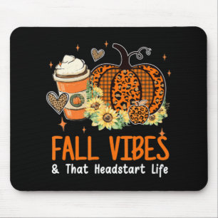 Tapis De Souris Vibes D'Automne Et Le Citrouille De La Vie De Head