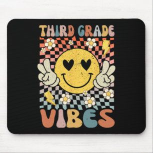 Tapis De Souris Vibes de troisième année Enseignant rétro de 3e an