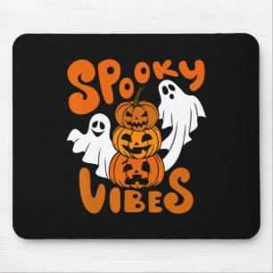 Tapis De Souris Vibes éffrayantes Joyeux Costumes Citrouille Hallo