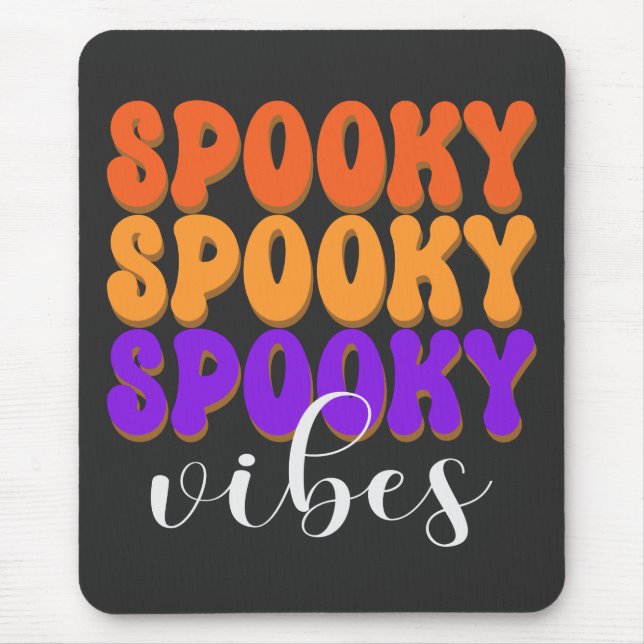 Tapis De Souris Vibes Éffrayantes rétro Super Halloween (Devant)