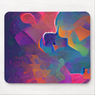 Tapis De Souris Vibrant multicolore belle fuchsia jaune violet