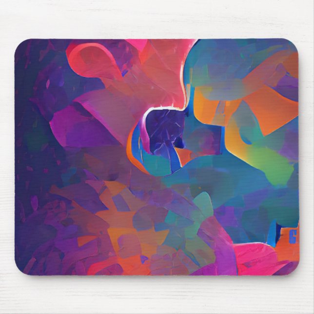 Tapis De Souris Vibrant multicolore belle fuchsia jaune violet (Devant)