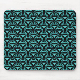 Tapis De Souris Vibrant Turquoise Cool rétro Mousepad