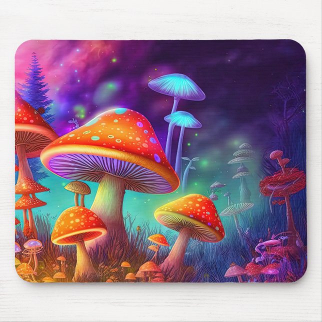 Tapis De Souris Vibrant Wild Psychedelic Mushroom Illustration (Devant)