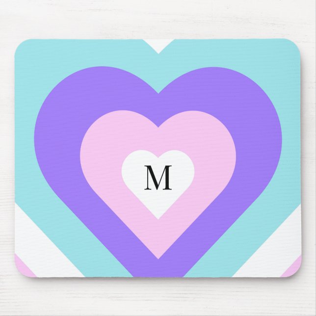 Tapis De Souris Vibrant Y2k 2000s Coeurs multiples (Devant)