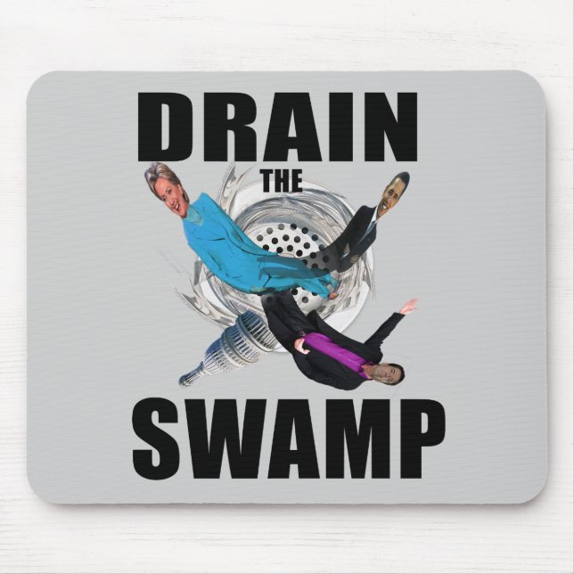 Tapis De Souris Vidangez le noir bleu Mousepad de Donald Trump de (Devant)