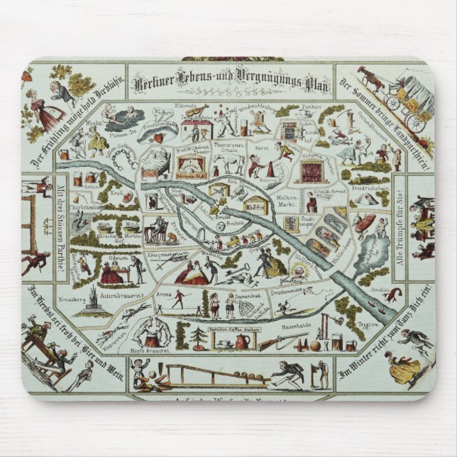 Tapis De Souris Vie de Berlin et plan d'amusement (Devant)