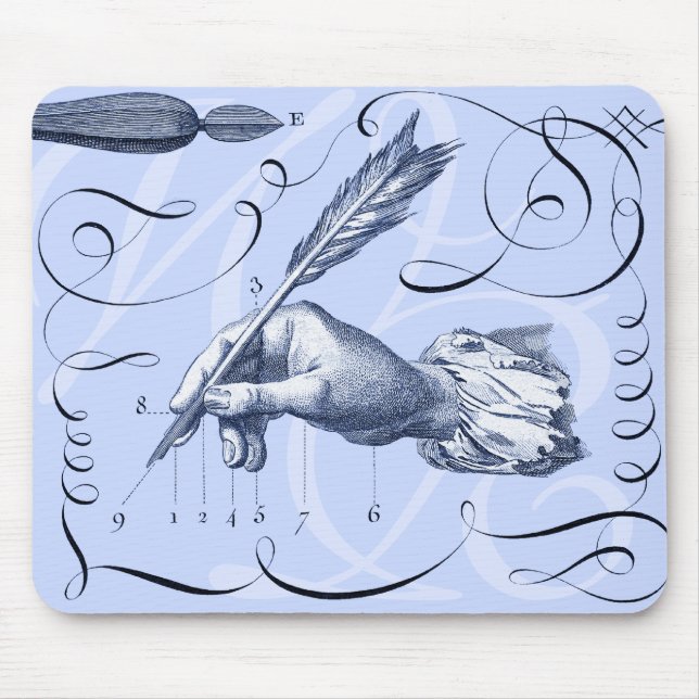 Tapis De Souris Vieille calligraphie élégante Mousepad avec vos (Devant)