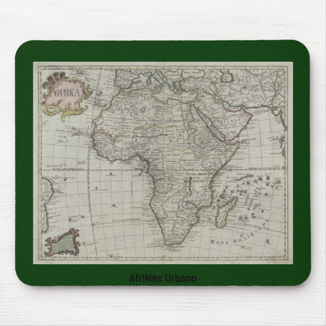 Tapis De Souris Vieille carte africaine Mousepad d'AfriMex Urbano (Devant)