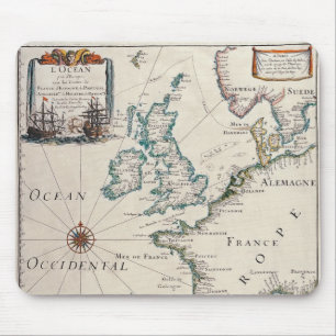 Tapis De Souris Vieille carte d'Europe occidentale