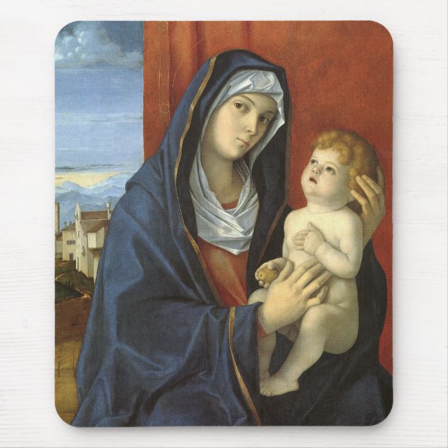 Tapis De Souris Vierge à l'enfant par Giovanni Bellini (Devant)