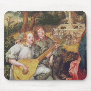 Tapis De Souris Vierge et enfant avec des anges