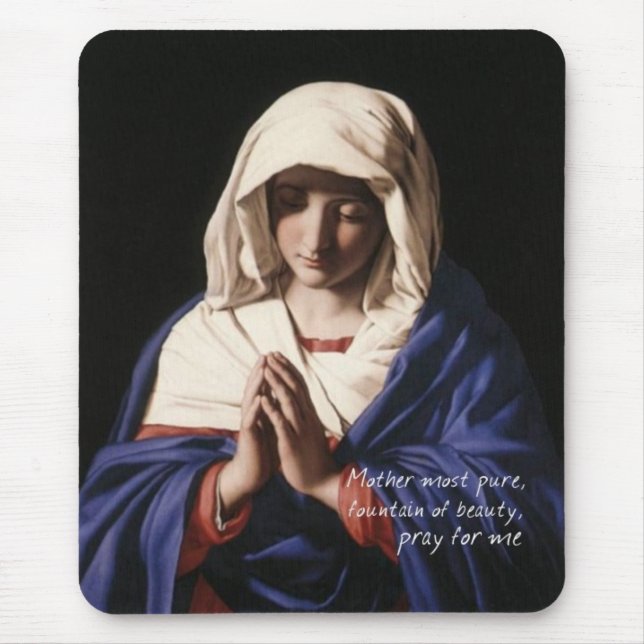 Tapis De Souris Vierge Marie Mousepad avec la prière (Devant)
