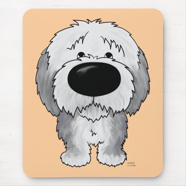 Tapis De Souris Vieux chiens de berger anglais - grand nez et bout (Devant)