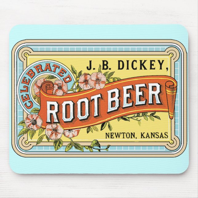Tapis De Souris Vieux Étiquette de bière à la broche Mousepad (Devant)