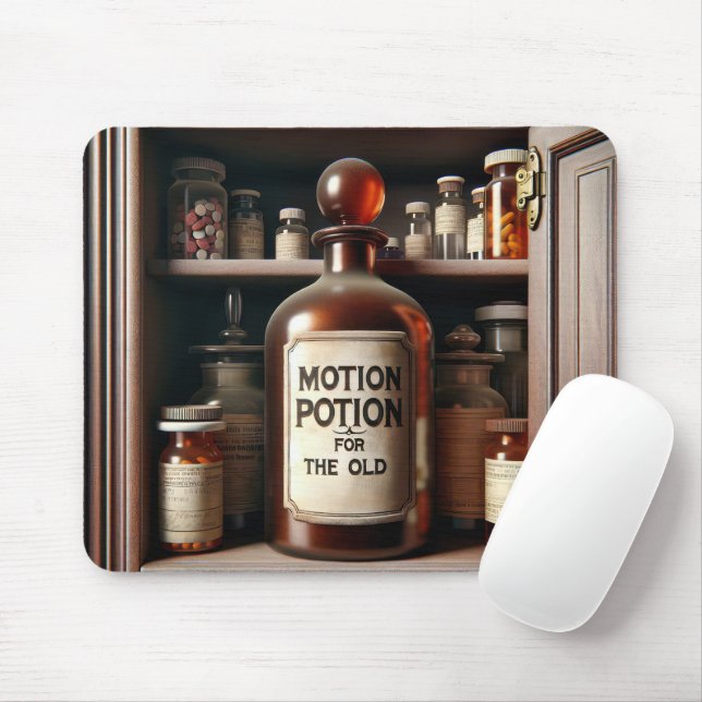 Tapis De Souris Vieux flacon de potion dans un cabinet médical (Avec souris)