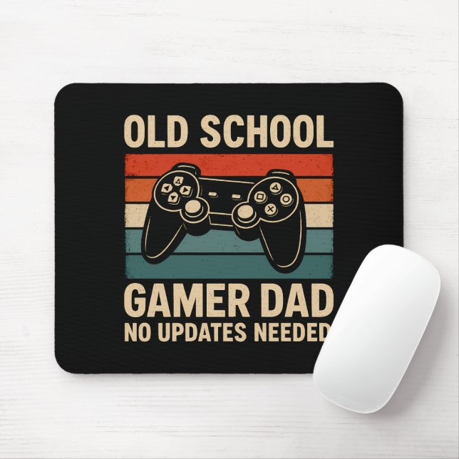 Tapis De Souris Vieux Gamer Papa Retro Contrôleur (Avec souris)