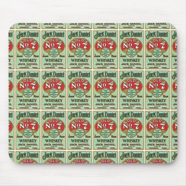 Tapis De Souris Vieux No 7 Étiquette Whiskey (Devant)