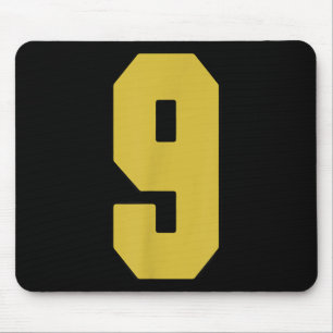 Tapis De Souris Vieux Noir Numéro 9 Joueur Jersey Uniforme #9