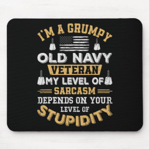 Tapis De Souris Vieux Vétéran Grincheux Patriotique Drôle Vétéran