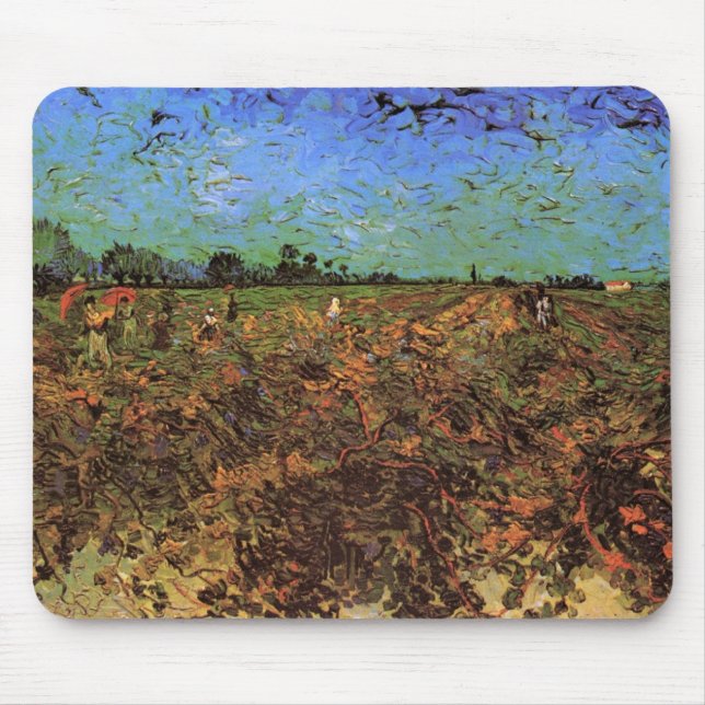 Tapis De Souris Vignoble vert par Vincent van Gogh (Devant)