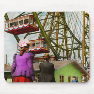 Tapis De Souris Ville - Chicago, IL - La première grande roue 1893