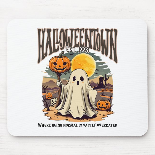 Tapis De Souris Ville D'Halloween Où Être Normal Est Vastement Sup (Devant)