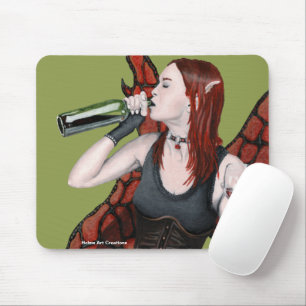 Tapis De Souris Vin magique Fée Boire Imaginaire Art Souris