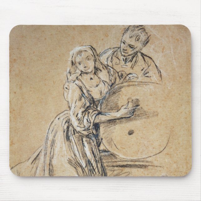 Tapis De Souris Vin-pourer avec une carte de jeune homme (craie) (Devant)
