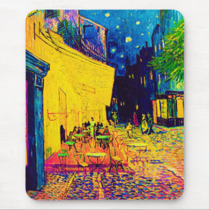Tapis De Souris Vincent Van Gogh - Café Terrasse Au Night Pop Art