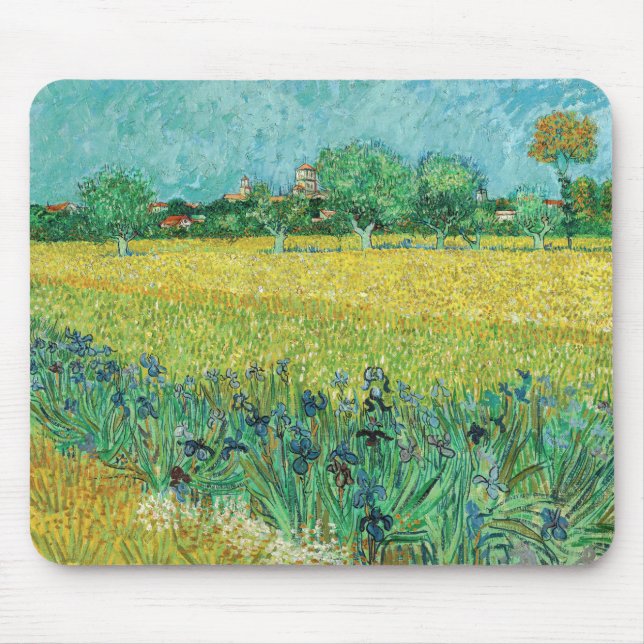 Tapis De Souris Vincent van Gogh - Champ avec Iris près d'Arles (Devant)