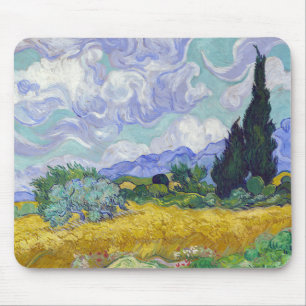 Tapis De Souris Vincent Van Gogh - Champ de blé avec cyprès