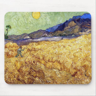 Tapis De Souris Vincent Van Gogh - Champ de blé avec faucheuse et 
