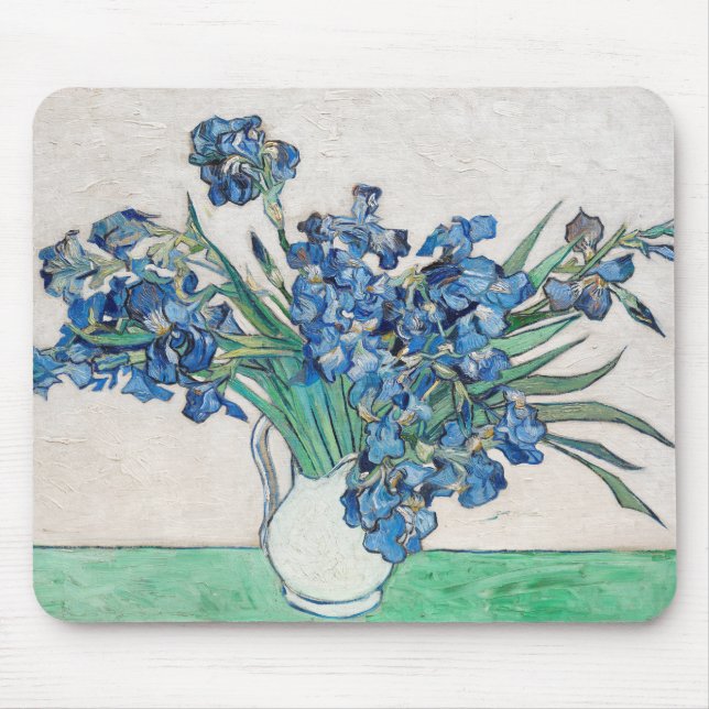 Tapis De Souris Vincent Van Gogh. Irises. Impressionnisme floral (Devant)