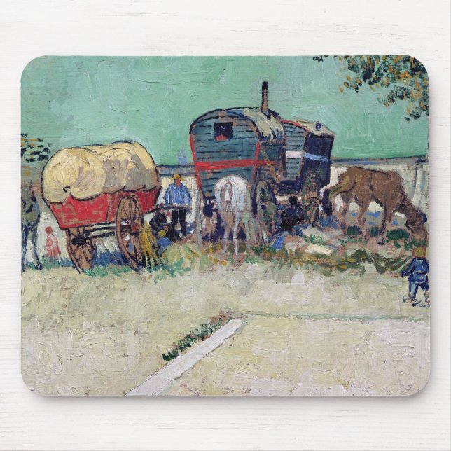 Tapis De Souris Vincent van Gogh | les caravanes, campement gitan (Devant)