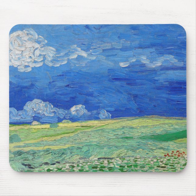 Tapis De Souris Vincent van Gogh - Les champs de roues sous Thunde (Devant)